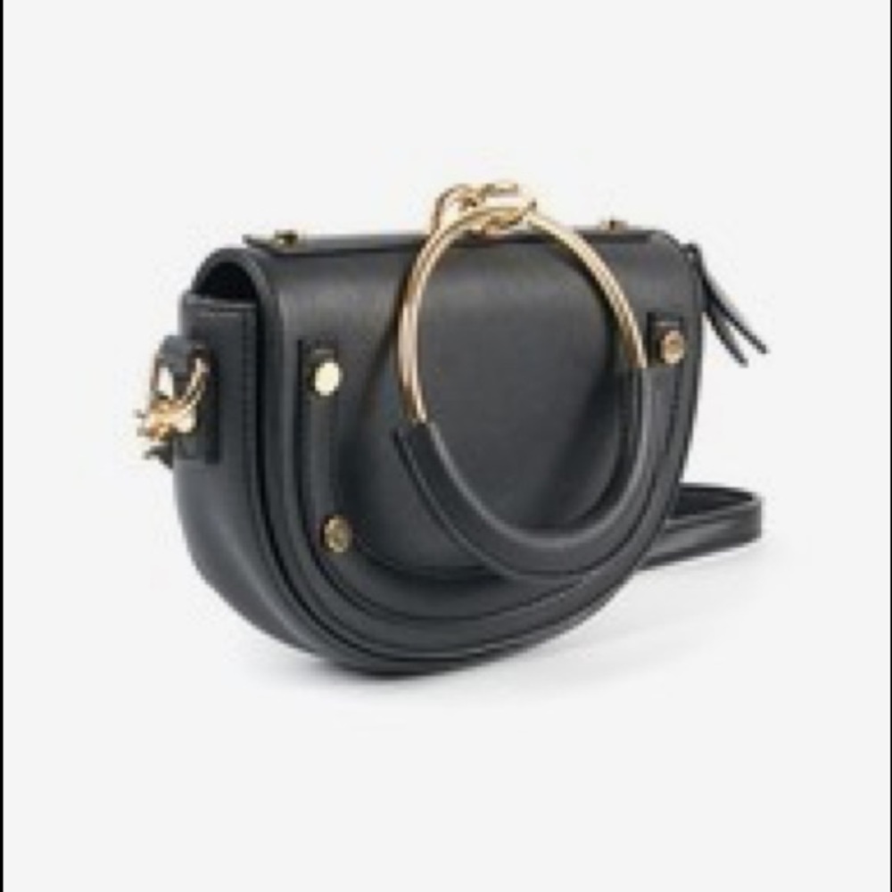 Noir Luxe Gold stone Mixed Metal Crossbody Bag